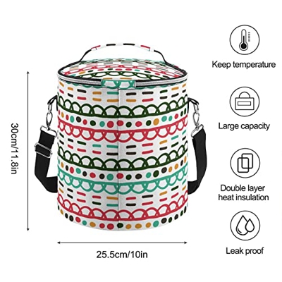 Joyyoq Impacco di Ghiaccio Rotondo, Borsa per Alimenti Isolata di Grande capacità, Borsa Termica, Borse Termiche Lavabili E Impermeabili per Catering,