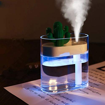 FMOPQ Air Humidifier 160ML Air Humidifier Clear Cactus Color Light USB Essential Oil Diffuser Car Purifier Aroma Diffusor Mist Maker