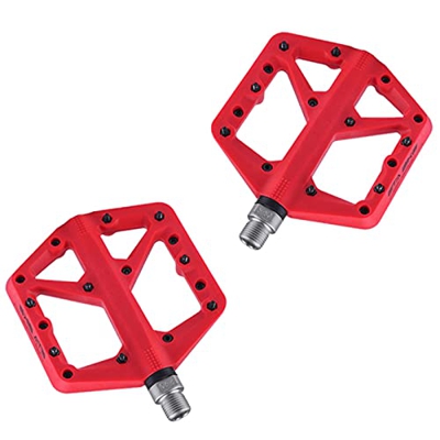 ZWHQ Montagna dei Pedali della Bici Bike Nylon Cycling Bike Bicycle Pedals Bici MTB. Pedali for Biciclette Resistenti Pedali Anti-Slip (Colore : Rosso