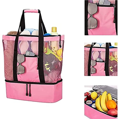 NBKLSD Isolamento da Picnic Portatile Borsa da Spiaggia per la conservazione della freschezza Scomparto per Frigorifero in Rete Borsa da Campeggio per