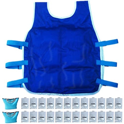 Gilet termico estivo per uomo e donna, con 24 sacchetti per ghiaccio, protezione solare ad alta temperatura, abbigliamento rinfrescante per ciclismo, 