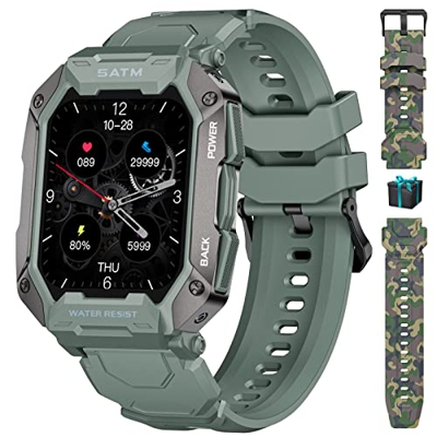 LIGE Smartwatch da Uomo, 1.71" HD Touch Screen Tracker Attività Standby Lungo con Cardiofrequenzimetro Fitness Tracker, IP68 Impermeabile Outdoor Mili