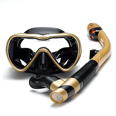 Spacmirrors Maschera da Snorkeling Subacquea a Prova di perdite con Vetro temperato Resistente agli Urti, Attrezzatura da Snorkeling antiappannamento,