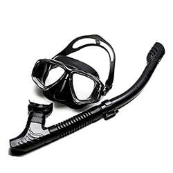 Spacmirrors Full Dry Snorkel, Anti-Appannamento Vetro Temperato Silicone Full Dry Occhialini Subacquei Regolabili, Attrezzatura Subacquea Portatile, A en oferta