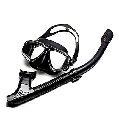 Spacmirrors Full Dry Snorkel, Anti-Appannamento Vetro Temperato Silicone Full Dry Occhialini Subacquei Regolabili, Attrezzatura Subacquea Portatile, A