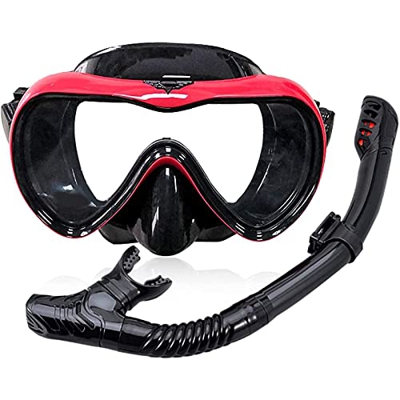 Set da snorkeling a secco, maschera subacquea antiappannamento, occhialini da immersione panoramici ad ampio campo, attrezzatura da snorkeling profess