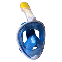 QENETY Maschera da snorkeling, maschera integrale per adulti, visione 180 gradi, con design panoramico, fotocamera sportiva compatibile (blu) en oferta