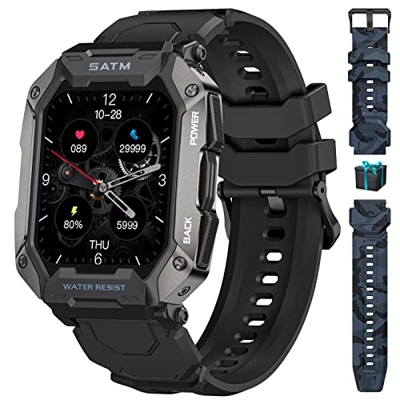 LIGE Smartwatch da Uomo, 1.71" HD Touch Screen Tracker Attività Standby Lungo con Cardiofrequenzimetro Fitness Tracker, IP68 Impermeabile Outdoor Mili