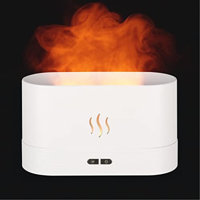 Foreverup Diffusore di Aromi con Effetto Fiamma, Umidificatore a Fiamma, Diffusore da 180 ml per Oli Essenziali Umidificatore, Spegnimento Automatico 
