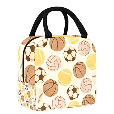 Borsa termica termica per il pranzo, per pallavolo, per lo sport, calcio, baseball, pallacanestro, per adolescenti, ragazze, donne, a prova di perdite