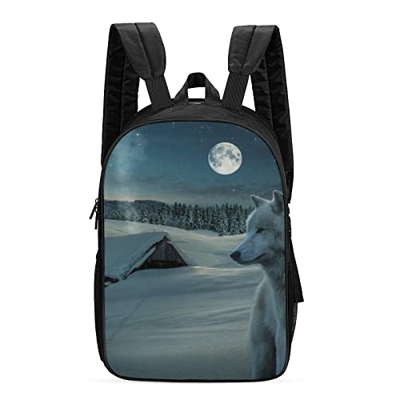 Zaino alla moda Animal Cool Wolf Zaino alla moda Gli eleganti zaini stampati sono ideali per la vita di tutti i giorni. (42x30x13cm) Zaino 3D Cool
