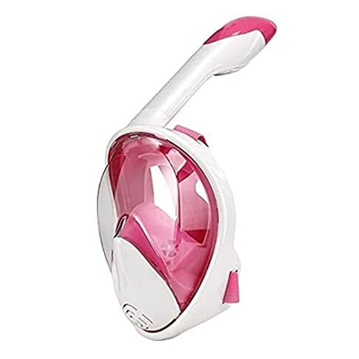 Spacmirrors Maschera da Snorkeling in Silicone a Pieno facciale, Maschera Subacquea a Bocca Piatta a 180°, Adatta per Adulti e Bambini