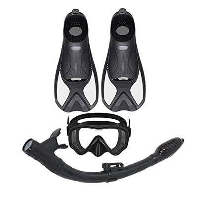 Spacmirrors Attrezzatura da snorkeling, Swim Gogglespanoramic View Anti-Fog Anti-Leak, Dry TopSnorkel Dive Pinne Kit Immersione Maschera Snorkel Gear