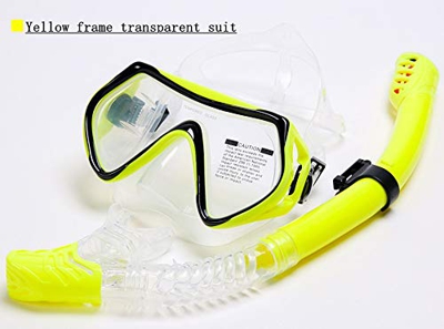 Occhialini da sub Maschera da snorkeling Set di occhialini da nuoto in silicone Full Dry Snorkel Occhiali da sub per adulti con montatura grande in ve