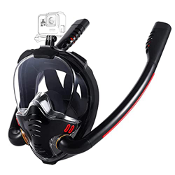 Spacmirrors Maschera da snorkeling integrale anti-appannamento 180 gradi panoramica HD View Snorkeling, set di top anti-perdite per adulti e bambini características