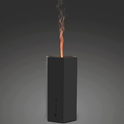 Diffusore di Oli Essenziali, Diffusore di aromi con effetto fiamma, Ultrasuoni Umidificatore Diffusore di Aroma per Auto,Ufficio,Yoga,Spa