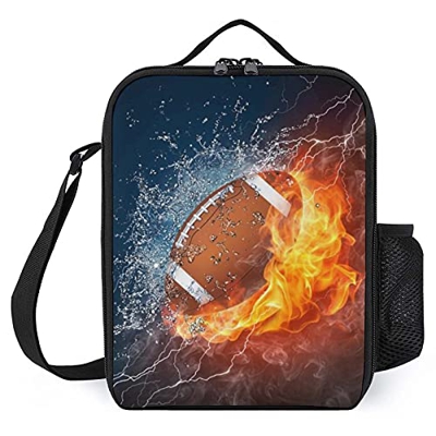 Pranzo Al Sacco Isolante Riutilizzabile Calcio Pallavolo Acqua E Fuoco Borsa Da Pranzo Impermeabile