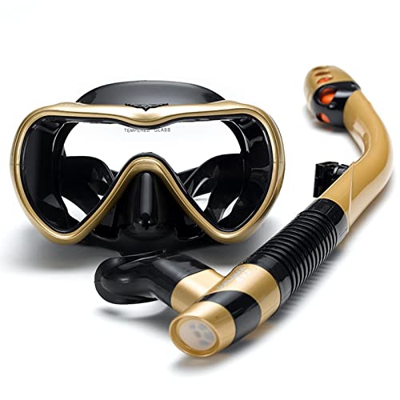 Winvacco Snorkel Mask, Maschera Compatta a Volume Ridotto per Apnea e Pesca Subacquea, Immersioni Unisex Adulto,K