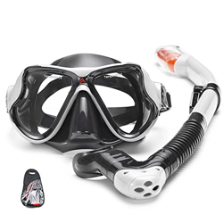 Set Snorkeling Anti-Fog Anti-Perdite per Adulti E Giovani, Maschera Subacquea Anti-Fog Anti-Perdite Panoramica 180°,B precio