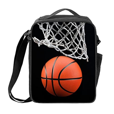 STUOARTE Cool 3D Football Designer Kids Boys Lunch Bags Portable Isolato Termico Cooler Borse con Portaborraccia Laterale e Tracolla