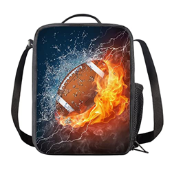 STUOARTE Ice Fire Rugby Football American Printed Borsa termica termica riutilizzabile borsa da picnic di grande capacità con tracolla características