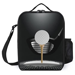 Pranzo Al Sacco Isolato Portapranzo Portatile Pallina Da Golf Sul Tee Con Club Sotto I Riflettori Borsa Tote Contenitore Per Pasti Impermeabile en oferta