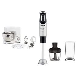 Moulinex QA1501 Masterchef Essential Kitchen Machine, Impastatrice, Capacità di 4.8 L & DD6578 Quickchef 2in1 Frullatore a Immersione, Tecnologia Powe precio