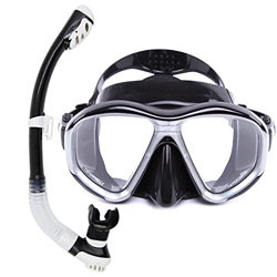 Spacmirrors Set Snorkeling, Maschera Subacquea Professionale Snorkeling Maschera Attrezzatura Occhiali Occhiali Immersioni Nuoto Set Tubo Respiratorio precio
