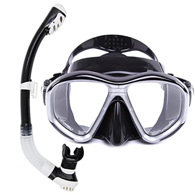 Spacmirrors Set Snorkeling, Maschera Subacquea Professionale Snorkeling Maschera Attrezzatura Occhiali Occhiali Immersioni Nuoto Set Tubo Respiratorio