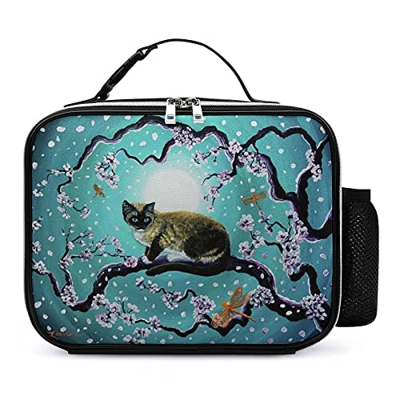 Sacco Per Il Pranzo Gatto Con Le Racchette Da Neve Borsa Per Il Pranzo Al Sacco Per Il Pranzo Al Sacco Per I Viaggi Di Allenamento Scolastico