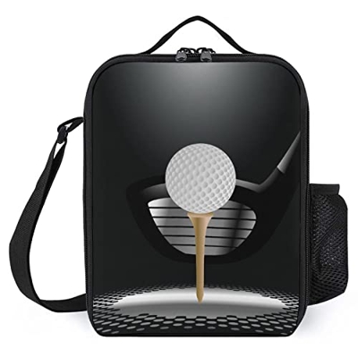 Pranzo Al Sacco Isolato Portapranzo Portatile Pallina Da Golf Sul Tee Con Club Sotto I Riflettori Borsa Tote Contenitore Per Pasti Impermeabile