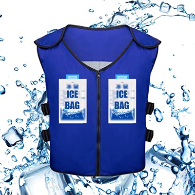Gilet Per Impacco Di Ghiaccio, 6 Tasche Integrate/fibbia Retrattile Regolabile, Gilet Per Prevenzione Dei Colpi Di Calore Per Sport, Pesca E Giardinag