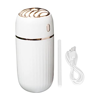 Piccolo umidificatore silenzioso USB Purificatore aria a nebbia fresca portatile con luce notturna da 300 ml di bianco