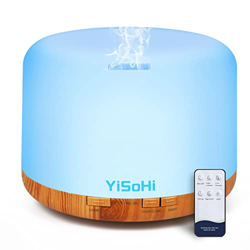YiSoHi Diffusore Di Oli Essenziali da 1000 ml con telecomando Umidificatori per Diffusore Ambiente con Design Muto Spegnimento Automatico Senz'acqua p en oferta