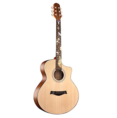 SheIRin Chitarra Acustica a grandezza Naturale per Principianti con sintonizzatore a Strappo Capo 41 Pollici Acustica Electro Guitarra Kit