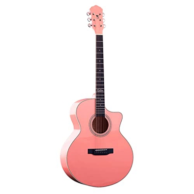 SheIRin Chitarra Acustica a Spalla mancante per Principianti - 6 Corde con Finitura Opaca Naturale per Principianti/Adulti