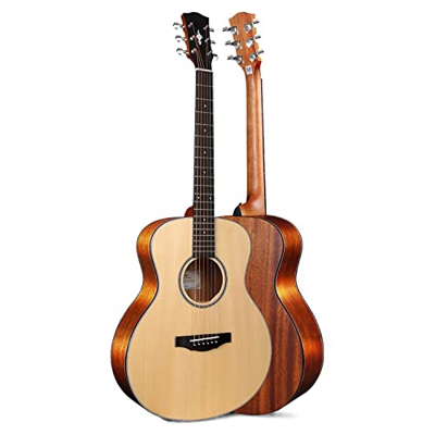 SheIRin Chitarra Acustica 36 Pollici per Principianti Adulti da Viaggio 3/4 Dimensioni con Borsa, Tracolla, capotasto, Corda, Plettri, Mano Destra