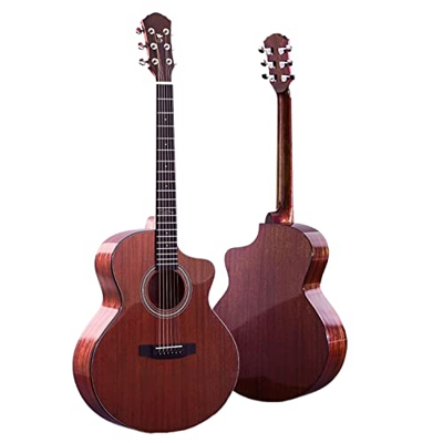 SheIRin 41 in Full Size principiante Tutto Legno Chitarra Acustica Starter Set con Custodia, Cinturino, capotasto, Corde, Plettri, accordatore - Natur