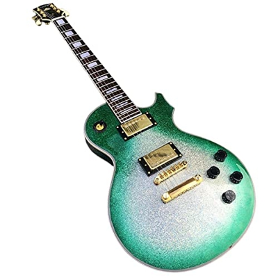 AURH Chitarra Elettrica Corpo in Mogano, Metallo Argento Verde Chitarra Elettrica Chitarra Acustica Chitarre Stringa Acustica XIXINYA (Color : Guitar,