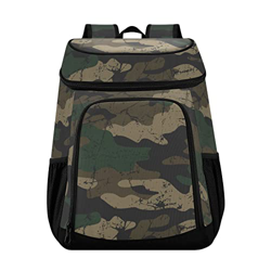 Camouflage Grunge Cooler Zaino Riutilizzabile Isolato Borsa Pranzo Borse Termiche di Grande Capacità per Le Donne Uomini Picnic Lavoro College Escursi en oferta
