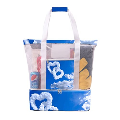 KBREE Summer Picnic Insulated Bag Mesh Insulation Bag Beach Cooler Bag