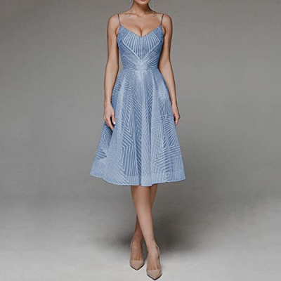 WALNUT Women Ball Dress CINT Cinting Abete A-Line Abite A-Line Attrezza. (Color : F, Size : XL Code)