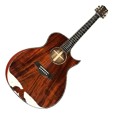 Real Abalone Chaylor PS14 Koa Chitarra Acustica in Legno Koa, Tastiera in Ebano, Angolo Chiuso in tavola rotosta for Chitarra Koa Koa AMINIY (Color : 