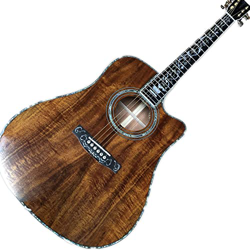 Chitarra Acustica Koa Koa di Alta qualità, Abalone Flower Ebony Dingerboard 41 Pollici D Modello Solid Koa Guitar Acoustic AMINIY (Color : Guitar And  precio