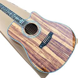 Chitarra Acustica in Legno Koa Pieno, 41 Pollici D Style Style Solid Koa Guitar Guitar, Intasconi in Ebano Intasconi Reali Abalone AMINIY (Color : Gui en oferta