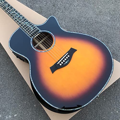 Chitarra Acustica di Abete di Abete Rosso del Tramonto PS14, Chitarra Acustica da 411 Pollici Ebano Guitarra elettrica Acustica AMINIY (Color : Guitar