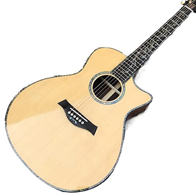 Colore Naturale Personalizzato 916 Chitarra Acustica Abalone Ebony Fretboard AMINIY (Color : Guitar And A11, Size : 41 Inches)