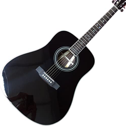Colore Nero e Stile Chitarra Acustica, Top Abete Rosso Massiccio, Fabbrica in Legno di Rosa Personalizzato e Lati Guitarra AMINIY (Color : Guitar Fish en oferta