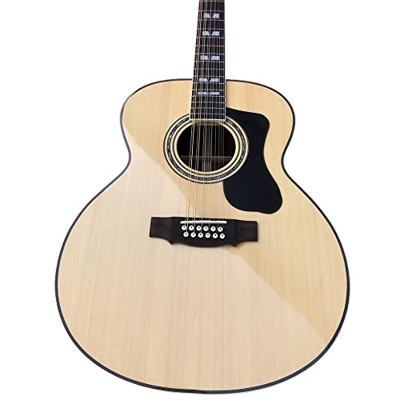 12 Stringhe F50 Glossy Natural Top Solid Top Jumbo Guild Guitar Acoustic Guitar 43 Pollici Guitarra elettrica AMINIY (Color : Guitar And Fishman, Size