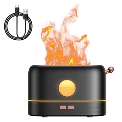 Generic Jetcloud Flame Air Diffuser Noirless Flame Air Umidificatore USB Ricarica Aroma Diffusore Umidificatore Tre Colori Flame Olio Essenziale Diffu